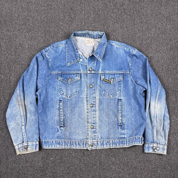 Other - Saddle King Western Jean Jacket Denim Button Medium Wash Mens Size XL